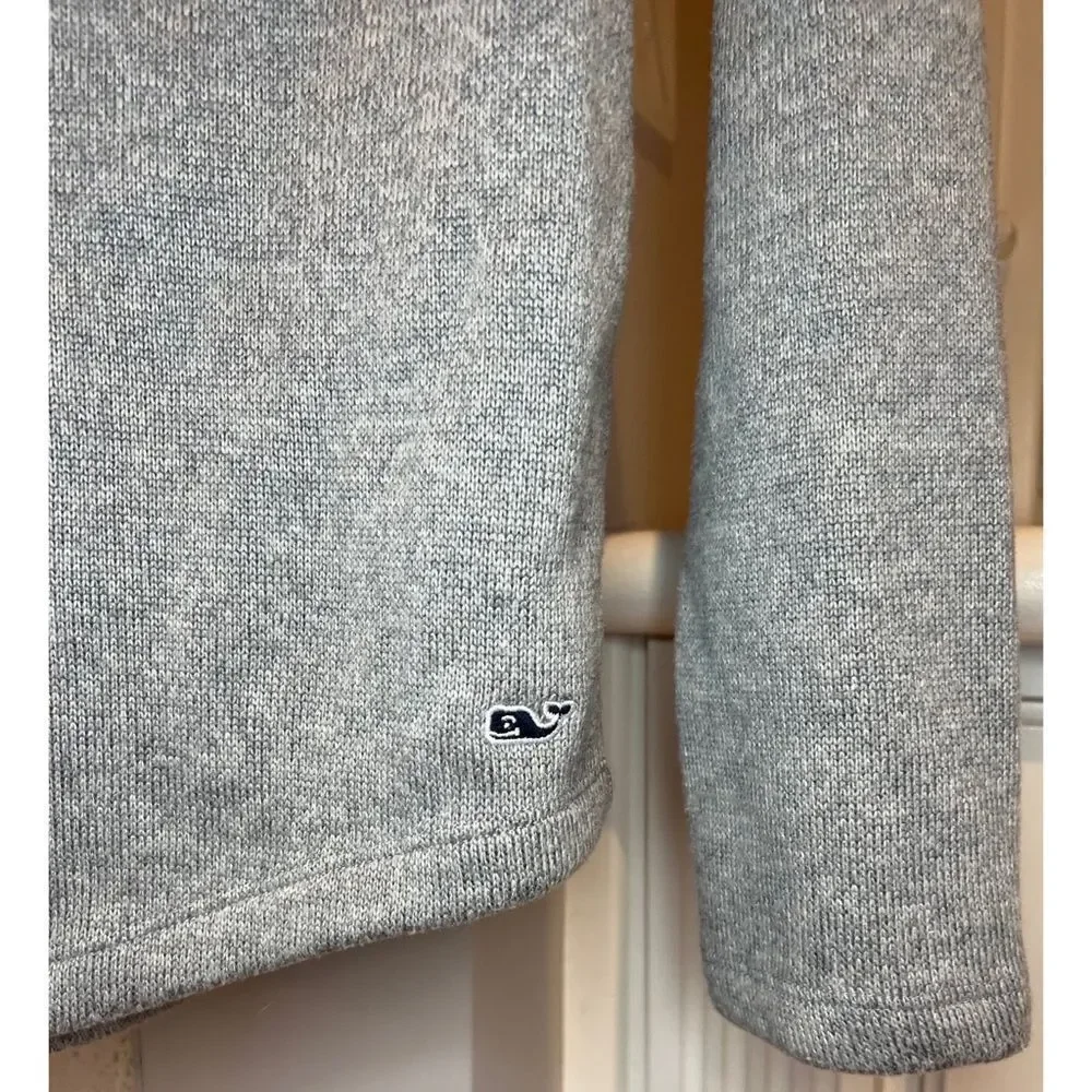 Vineyard Vines Women’s Mixed Media Quilted Pullover Navy Blue Grey Size Small